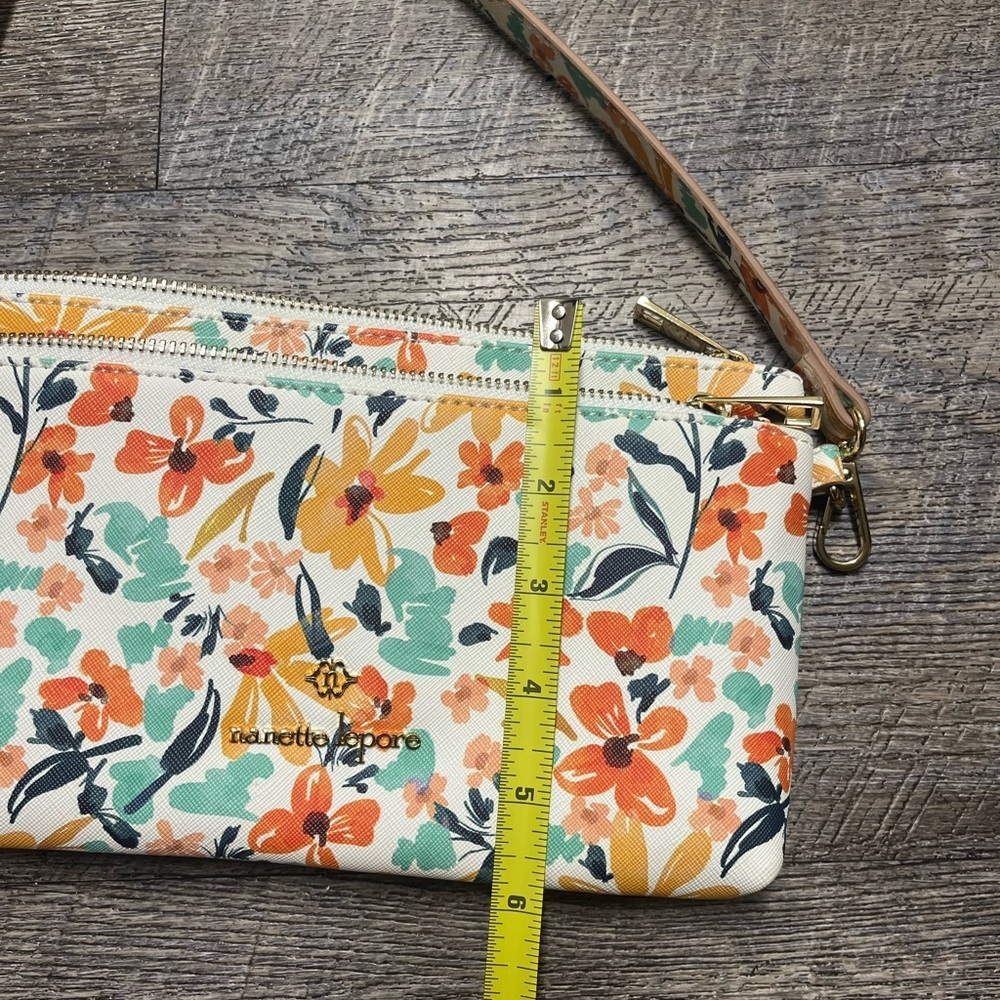 Nanette Lenore Orange and Green Crossbody Bag Vibrant Floral Design - Picture 6 of 8